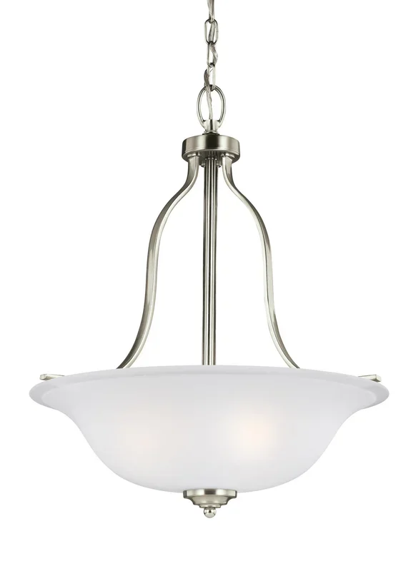 Generation Lighting – 6639003-962 – Three Light Pendant – Emmons – Brushed Nickel