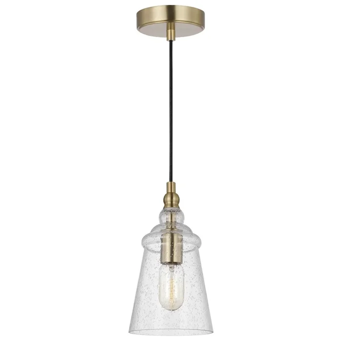 Generation Lighting – P1449SB – One Light Mini Pendant – Loras – Satin Brass