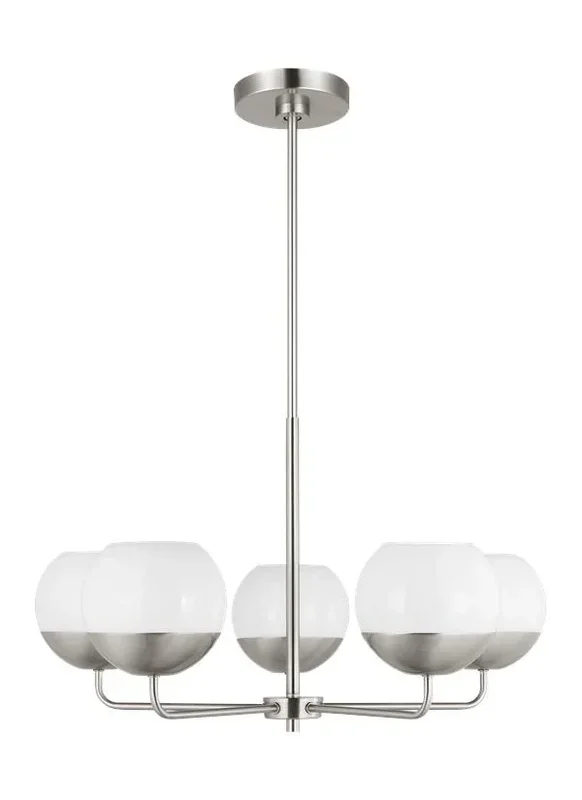 Generation Lighting Alvin Five Light Chandelier Brushed Nickel Clear Silver Cord (3168105-962)