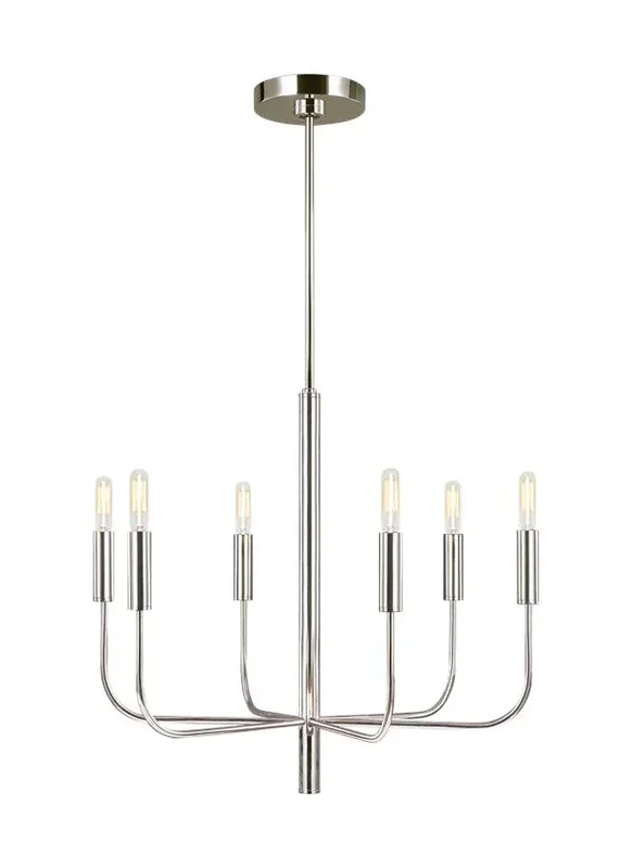 Generation Lighting Brianna Small Chandelier Polished Nickel Finish (EC1006PN)
