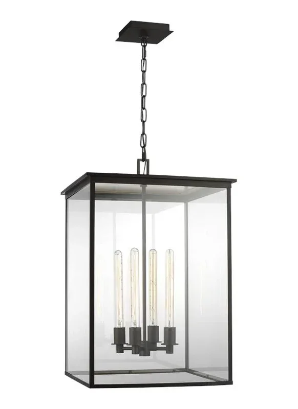 Generation Lighting Freeport Large Outdoor Pendant Heritage Copper Finish With Clear Glass Panels (CO1164HTCP)