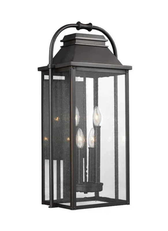 Generation Lighting Wellsworth Large Lantern Antique Bronze Finish With Clear Seeded Glass (OL13202ANBZ)