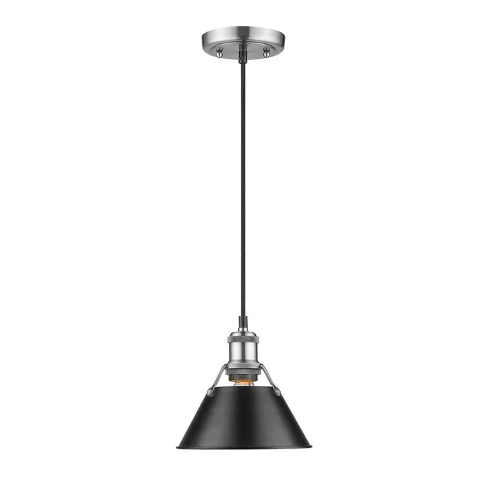 Golden – 3306-S PW-BLK – One Light Pendant – Orwell PW – Pewter