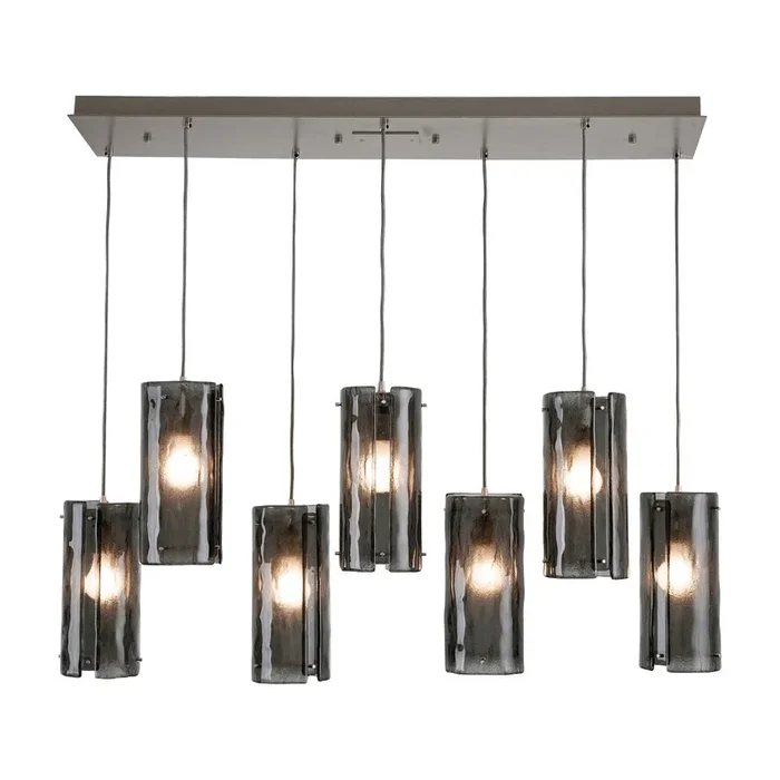Hammerton Studio – Seven Light Pendant – Textured Glass – PLB004407BSSGC01E2