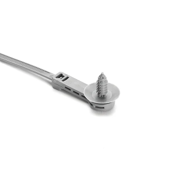 HellermannTyton 1-Piece Cable Tie/Fir Tree Mount 25mm Offset 9.1 Inch Long FT6 Hole 50 Pound PA66HIRHS Gray 500 Per Package (157-00167)