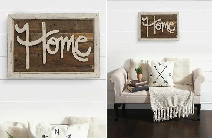 HUGE Distressed Wooden HOME Sign – Vintage Signs – Decor Steals