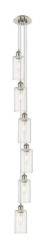 Innovations – 106B-6P-SN-G434-7CL – Six Light Pendant – Downtown Urban – Brushed Satin Nickel – 106B6PSNG4347CL