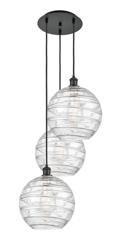Innovations – 113B-3P-BK-G1213-12 – Three Light Pendant – Ballston – Matte Black