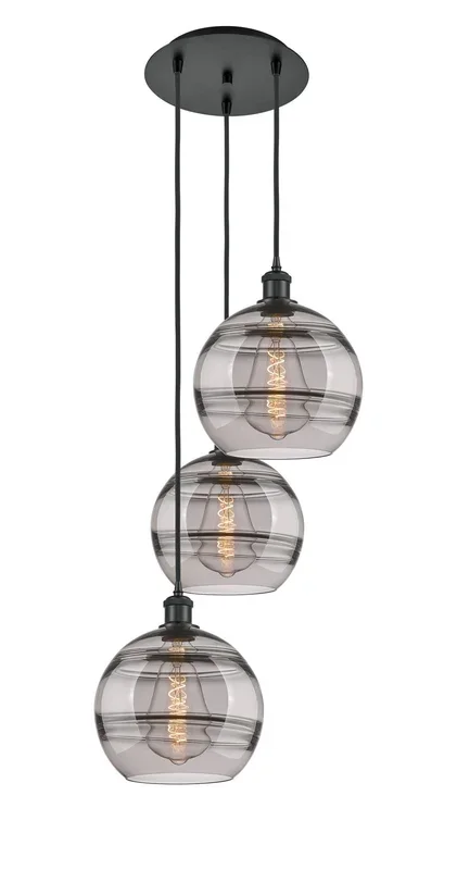 Innovations – 113B-3P-BK-G556-10SM – Three Light Pendant – Ballston – Matte Black