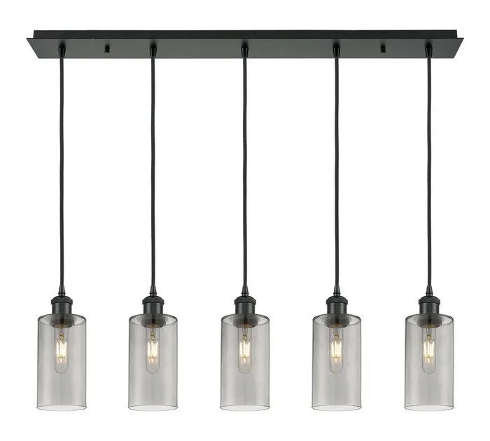 Innovations – 125B-5P-BK-G434-7SM – Five Light Linear Pendant – Downtown Urban – Matte Black – 125B5PBKG4347SM