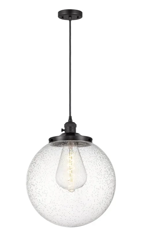 Innovations – 201CSW-BK-G204-14 – One Light Mini Pendant – Franklin Restoration – Matte Black