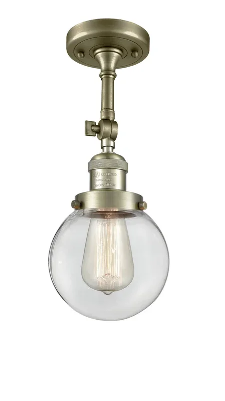 Innovations – 201F-AB-G202-6-LED – LED Semi-Flush Mount – Franklin Restoration – Antique Brass
