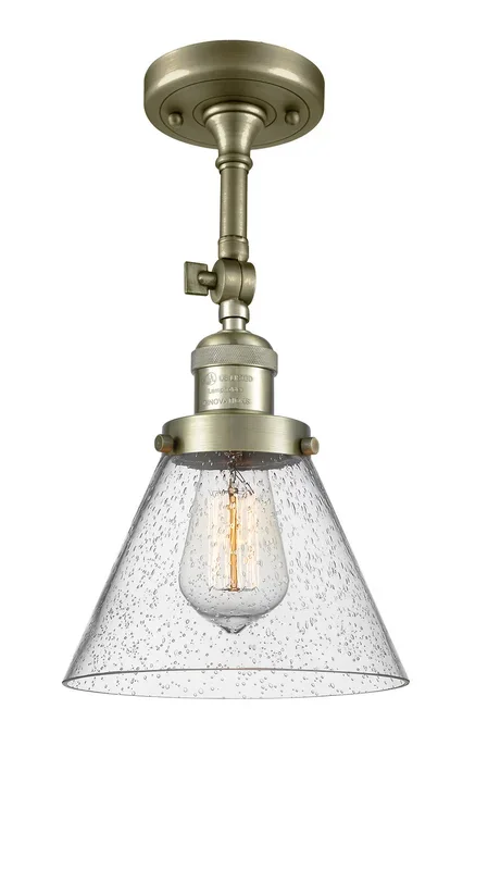 Innovations – 201F-AB-G44 – One Light Semi-Flush Mount – Franklin Restoration – Antique Brass