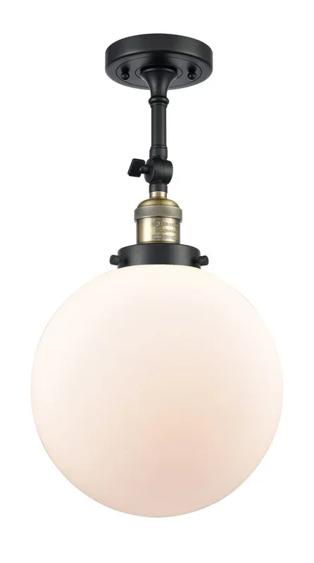 Innovations – 201F-BAB-G201-10-LED – LED Semi-Flush Mount – Franklin Restoration – Black Antique Brass