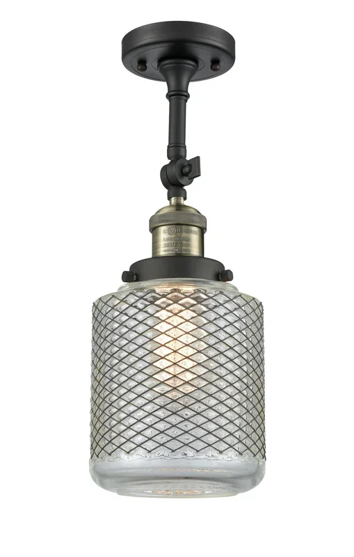 Innovations – 201F-BAB-G262 – One Light Semi-Flush Mount – Franklin Restoration – Black Antique Brass