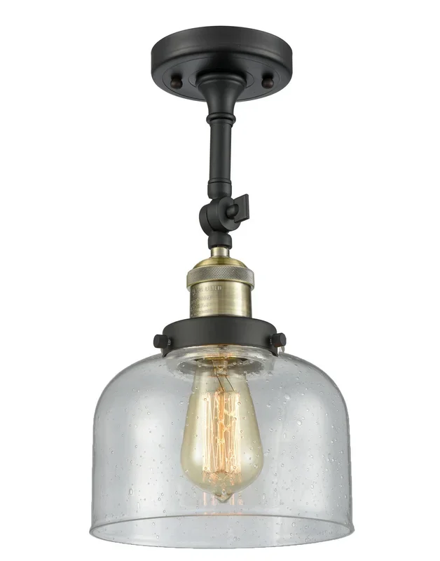 Innovations – 201F-BAB-G74 – One Light Semi-Flush Mount – Franklin Restoration – Black Antique Brass