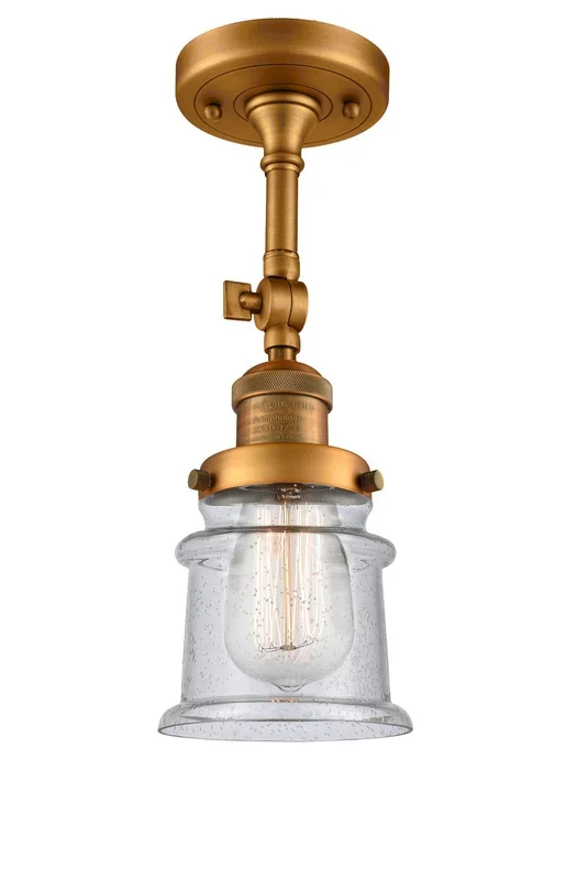 Innovations – 201F-BB-G184S-LED – LED Semi-Flush Mount – Franklin Restoration – Brushed Brass