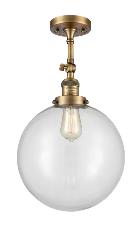 Innovations – 201F-BB-G202-12-LED – LED Semi-Flush Mount – Franklin Restoration – Brushed Brass