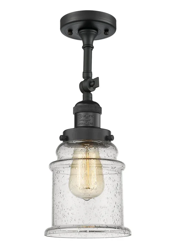 Innovations – 201F-BK-G184-LED – LED Semi-Flush Mount – Franklin Restoration – Matte Black