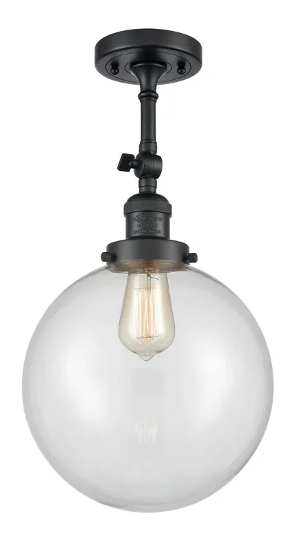 Innovations – 201F-BK-G202-10-LED – LED Semi-Flush Mount – Franklin Restoration – Matte Black