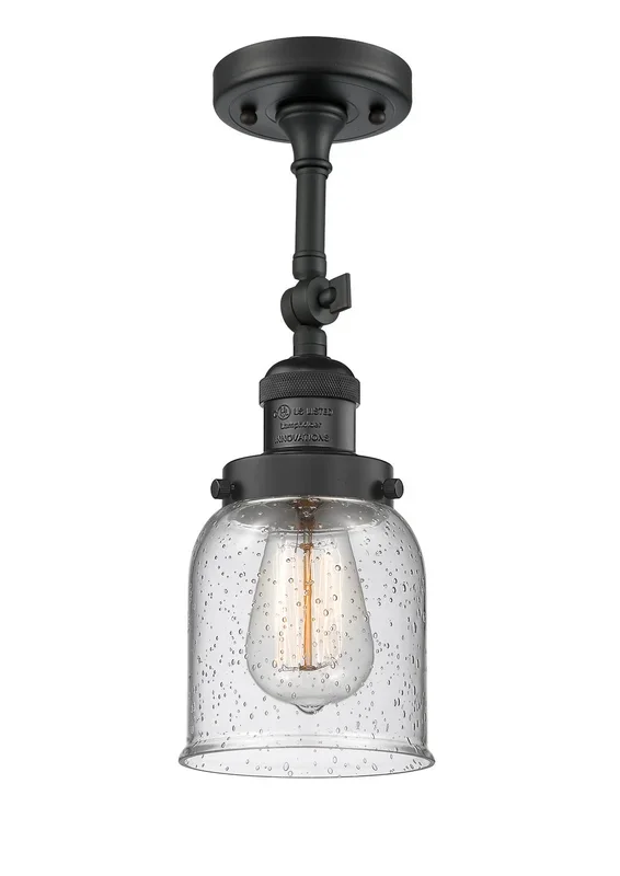Innovations – 201F-BK-G54 – One Light Semi-Flush Mount – Franklin Restoration – Matte Black