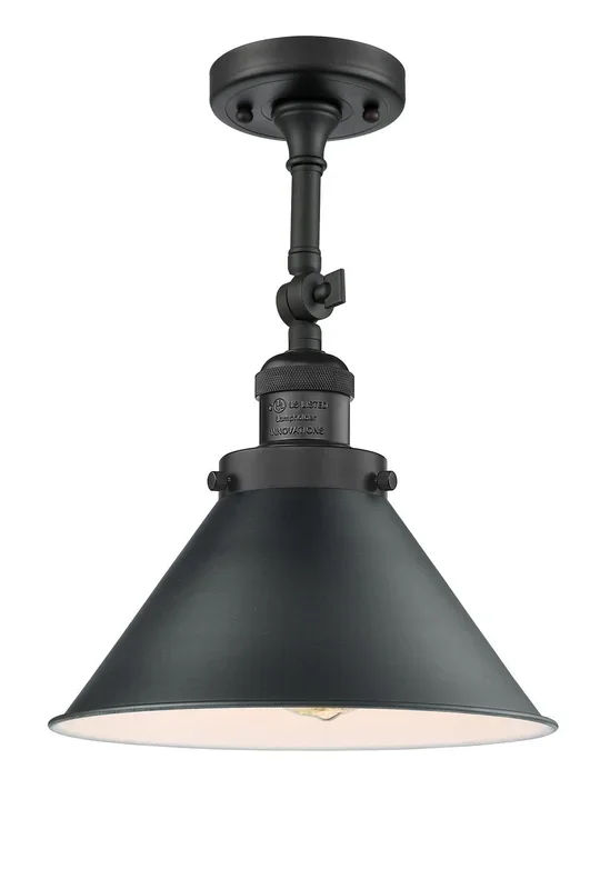 Innovations – 201F-BK-M10-BK-LED – LED Semi-Flush Mount – Franklin Restoration – Matte Black