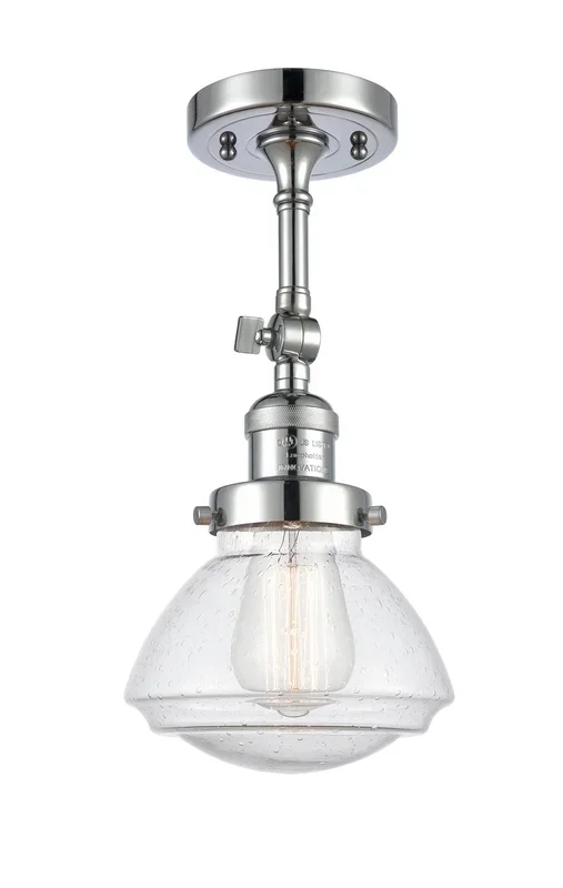 Innovations – 201F-PC-G324 – One Light Semi-Flush Mount – Franklin Restoration – Polished Chrome