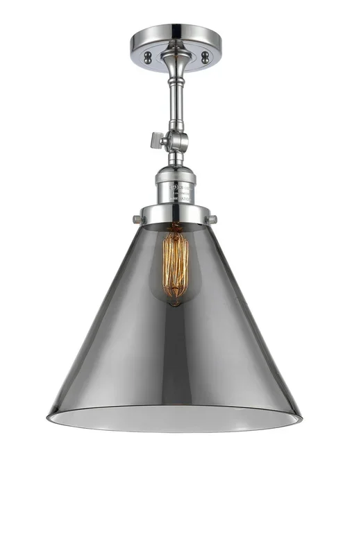 Innovations – 201F-PC-G43-L – One Light Semi-Flush Mount – Franklin Restoration – Polished Chrome