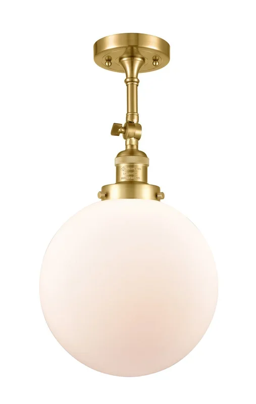 Innovations – 201F-SG-G201-10-LED – LED Semi-Flush Mount – Franklin Restoration – Satin Gold