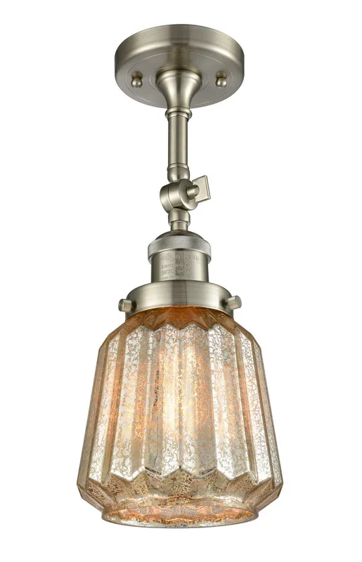 Innovations – 201F-SN-G146-LED – LED Semi-Flush Mount – Franklin Restoration – Brushed Satin Nickel