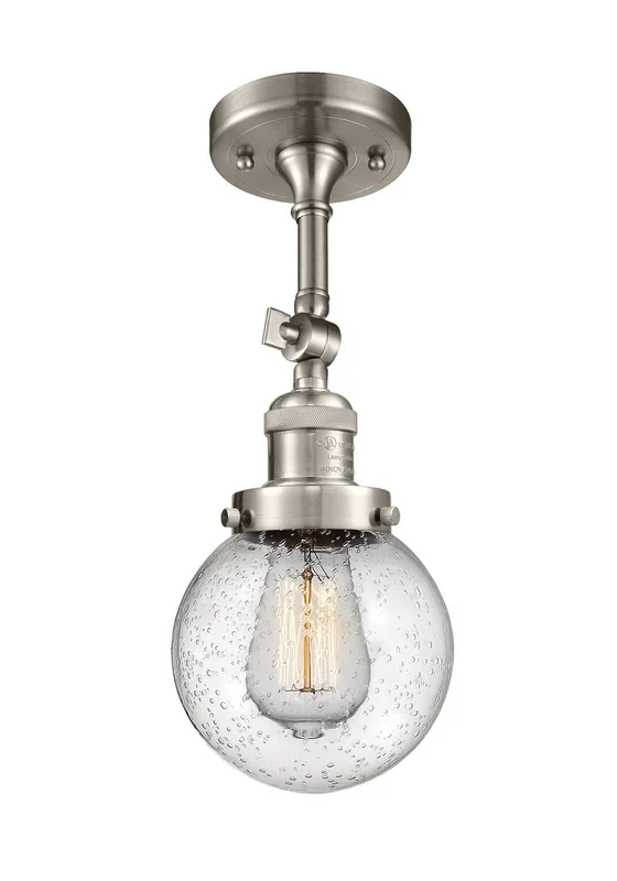 Innovations – 201F-SN-G204-6-LED – LED Semi-Flush Mount – Franklin Restoration – Brushed Satin Nickel