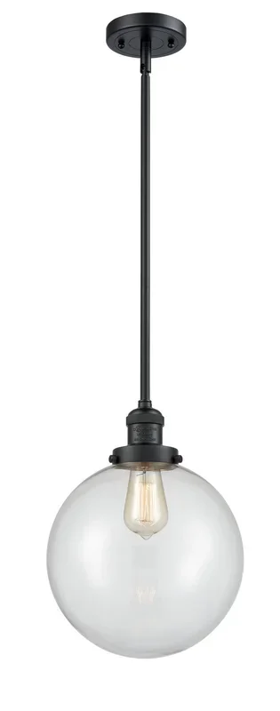 Innovations – 201S-BK-G202-10 – One Light Mini Pendant – Franklin Restoration – Matte Black