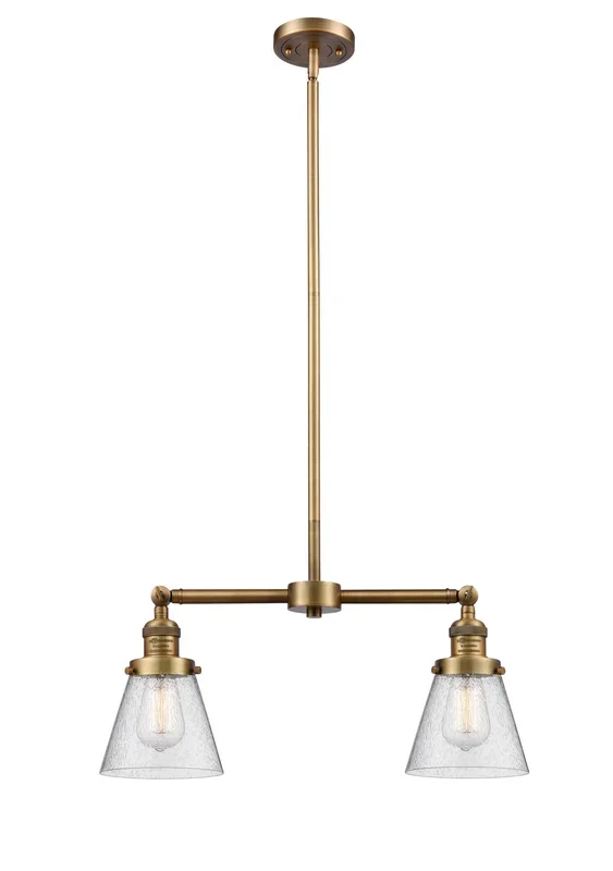 Innovations – 209-BB-G64 – Two Light Island Pendant – Franklin Restoration – Brushed Brass – 209BBG64