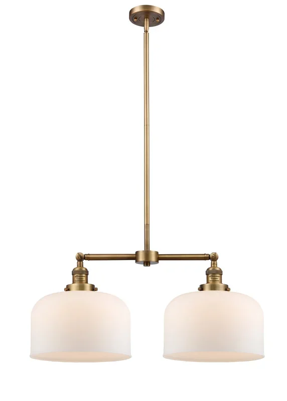 Innovations – 209-BB-G71-L – Two Light Island Pendant – Franklin Restoration – Brushed Brass – 209BBG71L
