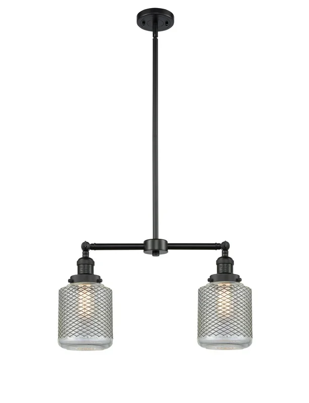 Innovations – 209-BK-G262 – Two Light Island Pendant – Franklin Restoration – Matte Black – 209BKG262