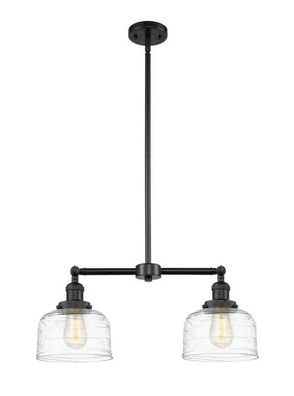 Innovations – 209-BK-G713 – Two Light Island Pendant – Franklin Restoration – Matte Black – 209BKG713