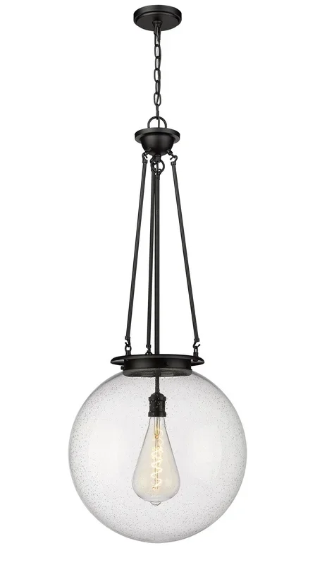Innovations – 221-1P-BK-G204-18 – One Light Pendant – Essex – Matte Black – 2211PBKG20418