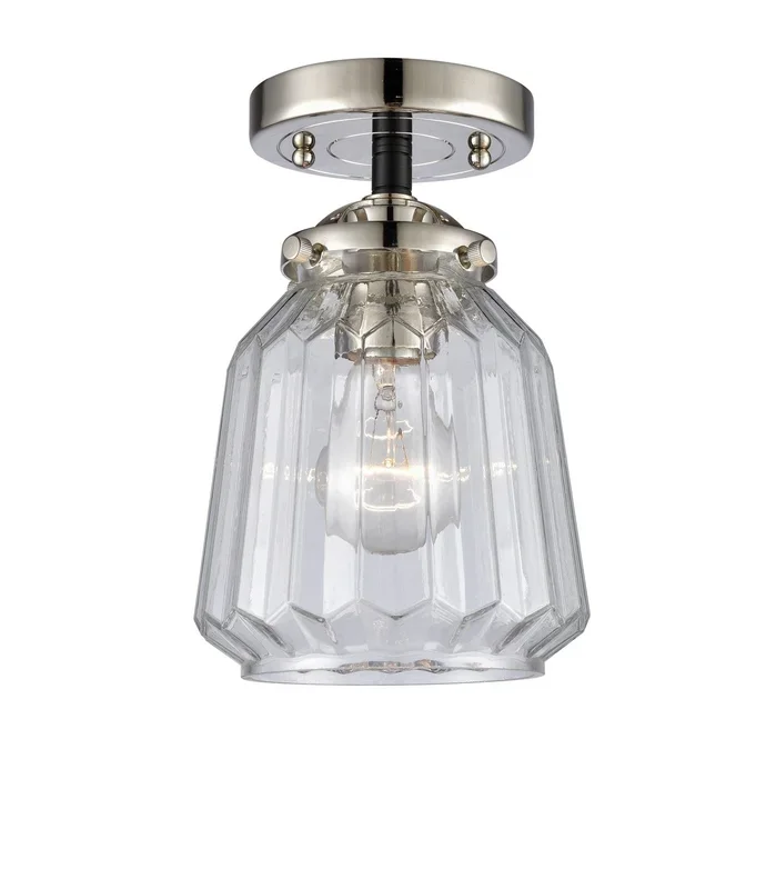 Innovations – 284-1C-BPN-G142-LED – LED Semi-Flush Mount – Nouveau – Black Polished Nickel – 2841CBPNG142LED