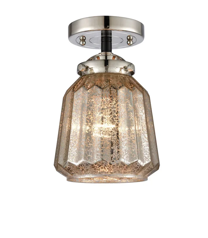 Innovations – 284-1C-BPN-G146 – One Light Semi-Flush Mount – Nouveau – Black Polished Nickel – 2841CBPNG146