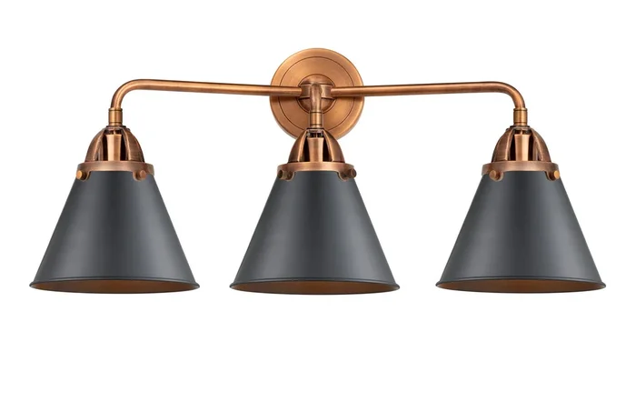 Innovations – 288-3W-AC-M13-BK-LED – LED Bath Vanity – Nouveau 2 – Antique Copper – 2883WACM13BKLED