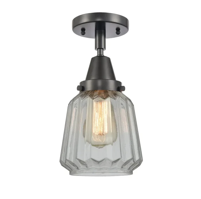 Innovations – 447-1C-BK-G142 – One Light Flush Mount – Caden – Matte Black – 4471CBKG142