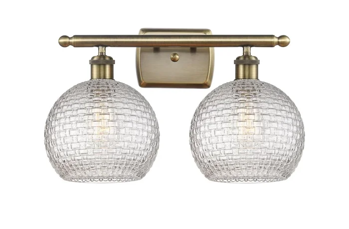 Innovations – 516-2W-AB-G122C-8CL – Two Light Bath Vanity – Ballston – Antique Brass – 5162WABG122C8CL