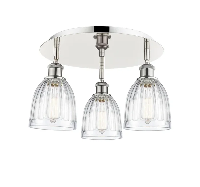 Innovations – 516-3C-PN-G442 – Three Light Flush Mount – Ballston – Polished Nickel – 5163CPNG442