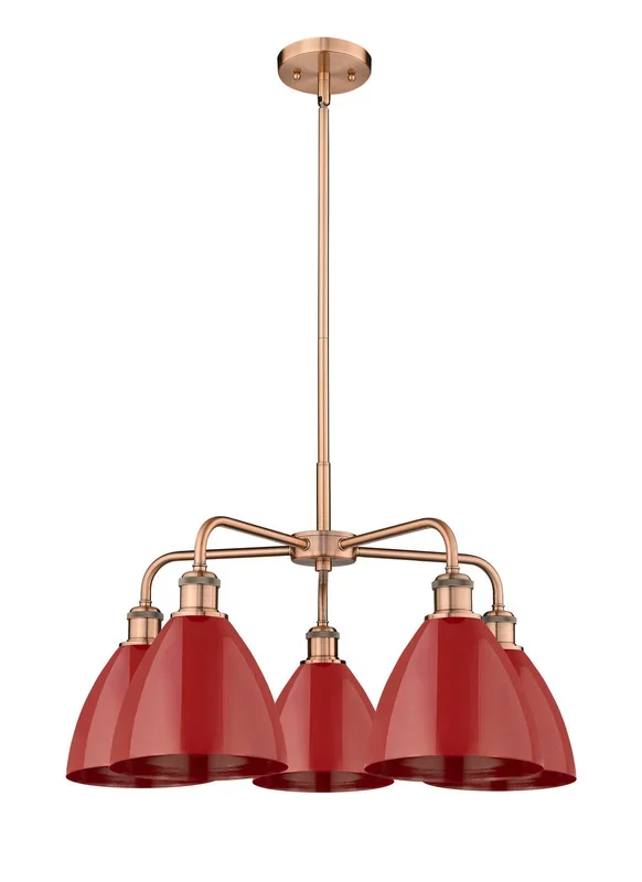Innovations – 516-5CR-AC-MBD-75-RD – Five Light Chandelier – Ballston – Antique Copper – 5165CRACMBD75RD