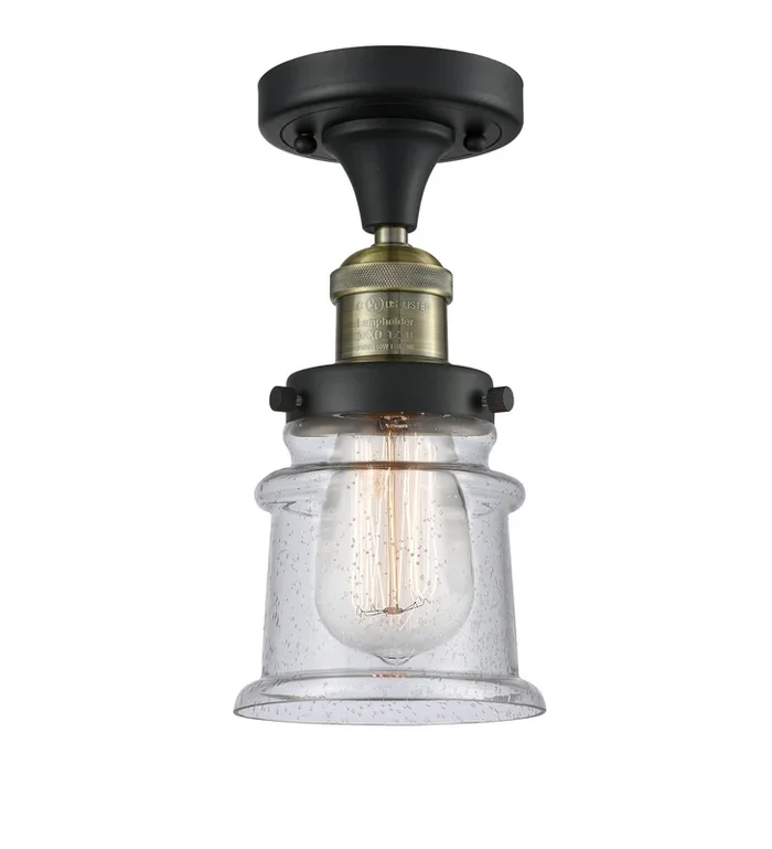 Innovations – 517-1CH-BAB-G184S – One Light Semi-Flush Mount – Franklin Restoration – Black Antique Brass – 5171CHBABG184S