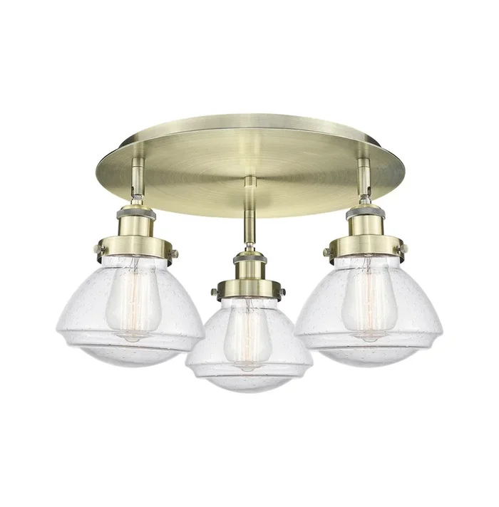 Innovations – 916-3C-AB-G324 – Three Light Flush Mount – Ballston Urban – Antique Brass – 9163CABG324