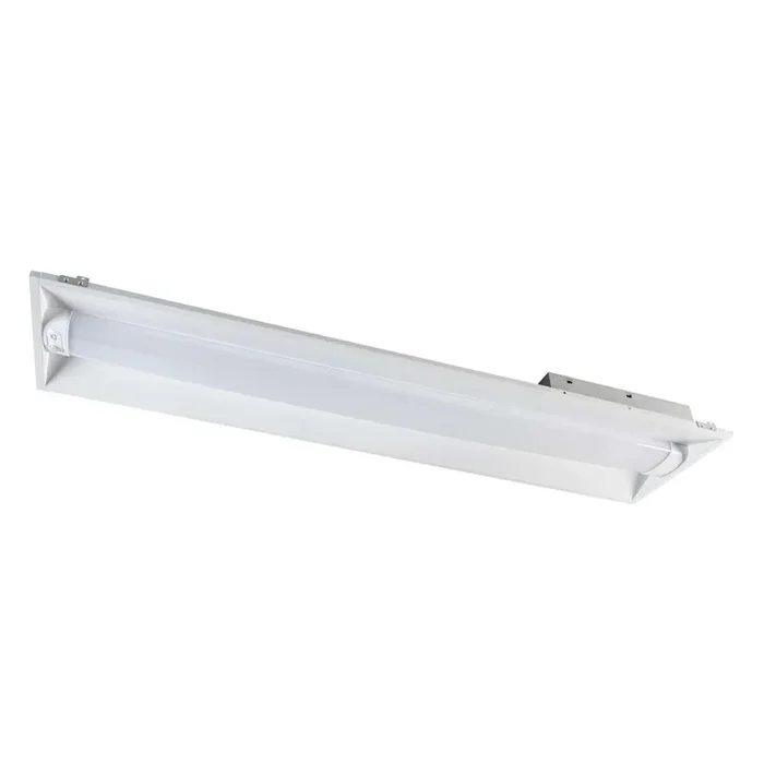 Keystone 1X4 LED Center Basket Troffer Wattage/CCT Selectable 35W/30W/24W 3500K/4000K/5000K 120-277V Input Frosted Curved Lens 0-10V Dimming (KT-CBLED35PS-14C-8CSA-VDIM)