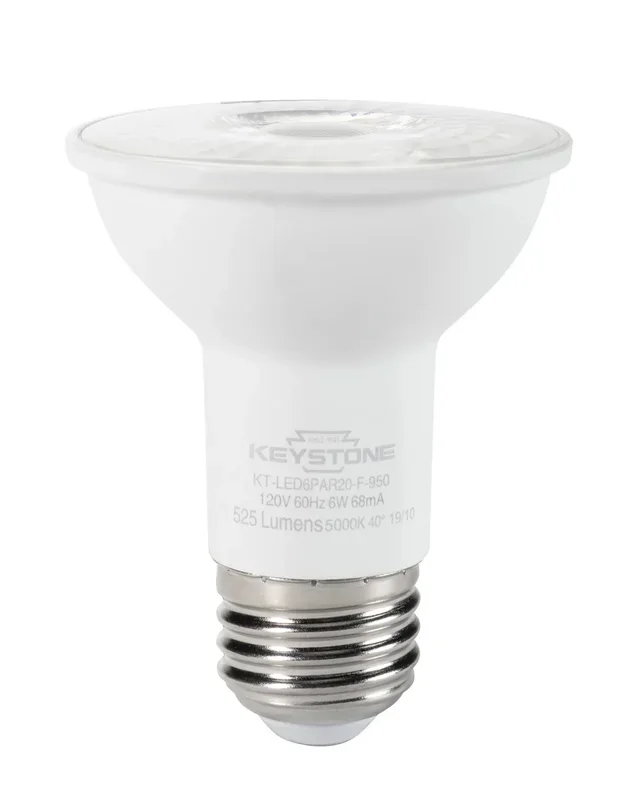 Keystone PAR20 Flood 50W Equivalent 40 Degree Beam Angle E26 Medium Base 2700K 90 CRI Generation 2 (KT-LED6PAR20-F-927 /G2)