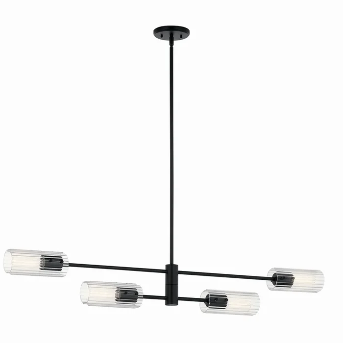 Kichler – Four Light Linear Chandelier – Velestino – 52681BK