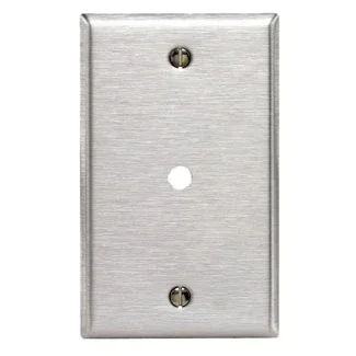 Leviton 1-Gang .312 Inch Hole Device Telephone/Cable Wall Plate Standard Size 302 Stainless Steel Box Mount Stainless Steel Fam (84013-40)